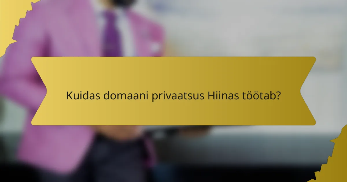 Kuidas domaani privaatsus Hiinas töötab?