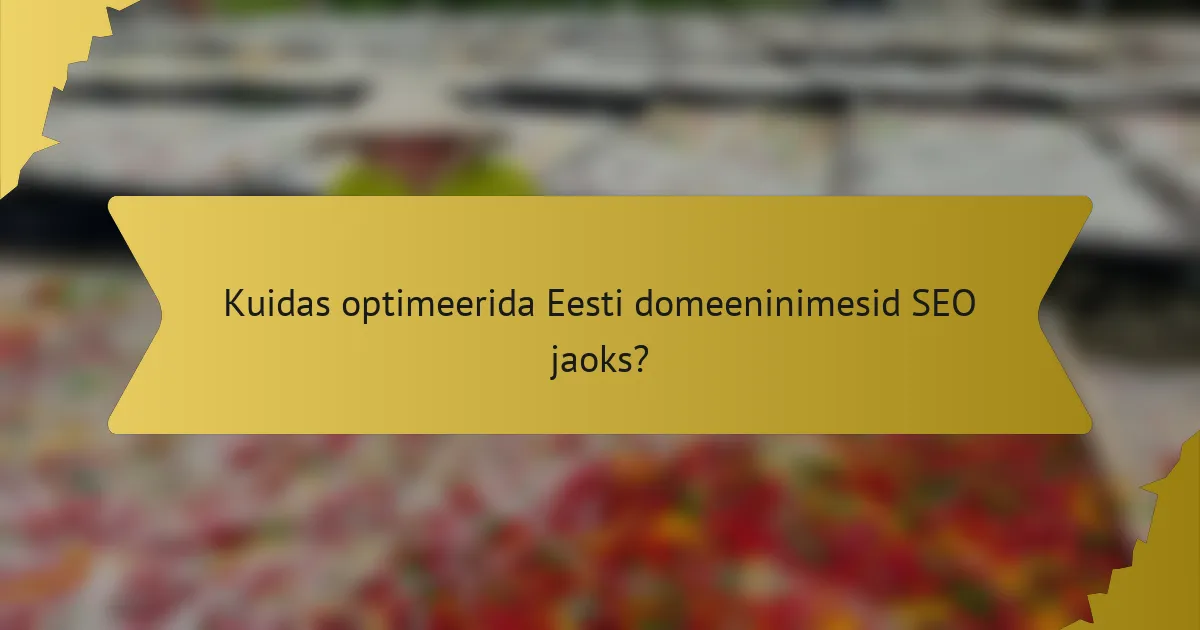 Kuidas optimeerida Eesti domeeninimesid SEO jaoks?