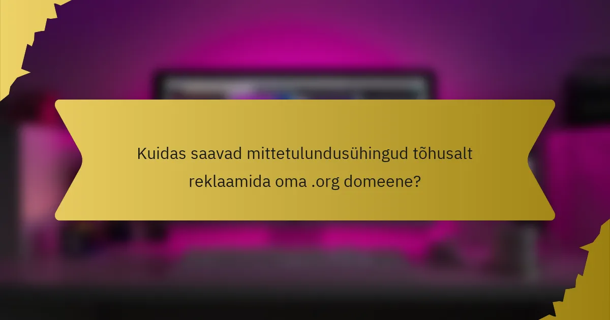 Kuidas saavad mittetulundusühingud tõhusalt reklaamida oma .org domeene?