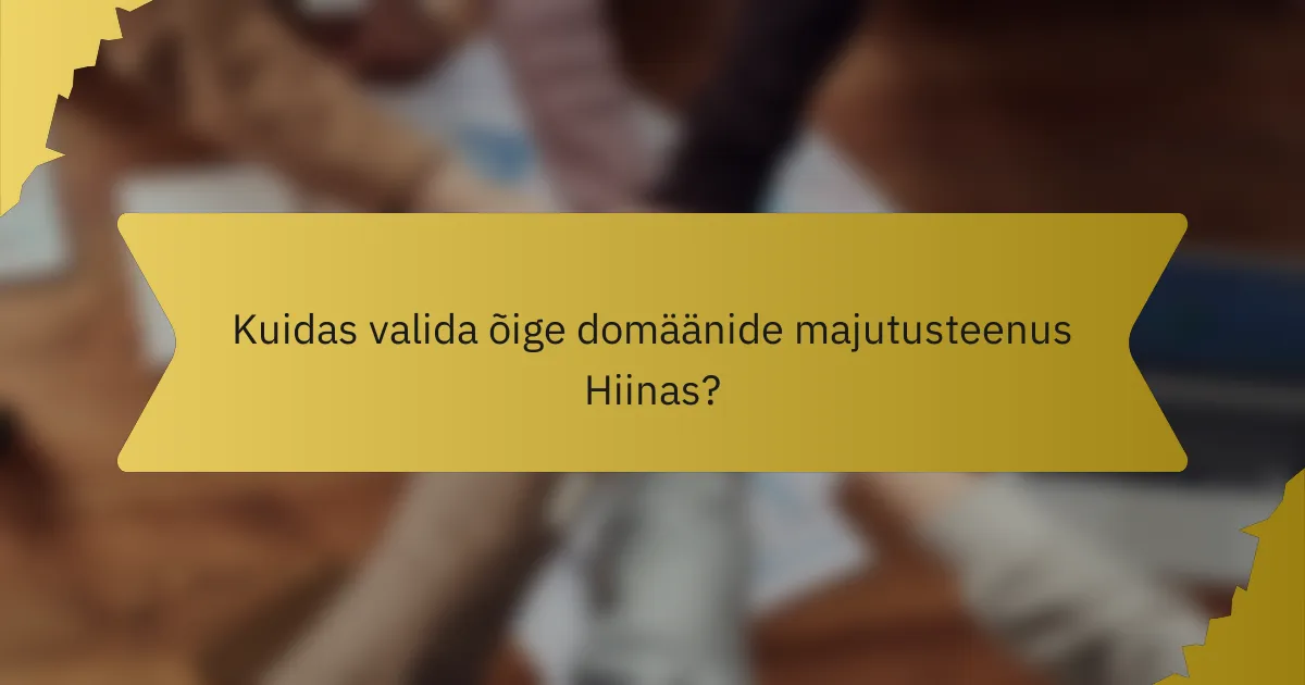 Kuidas valida õige domäänide majutusteenus Hiinas?