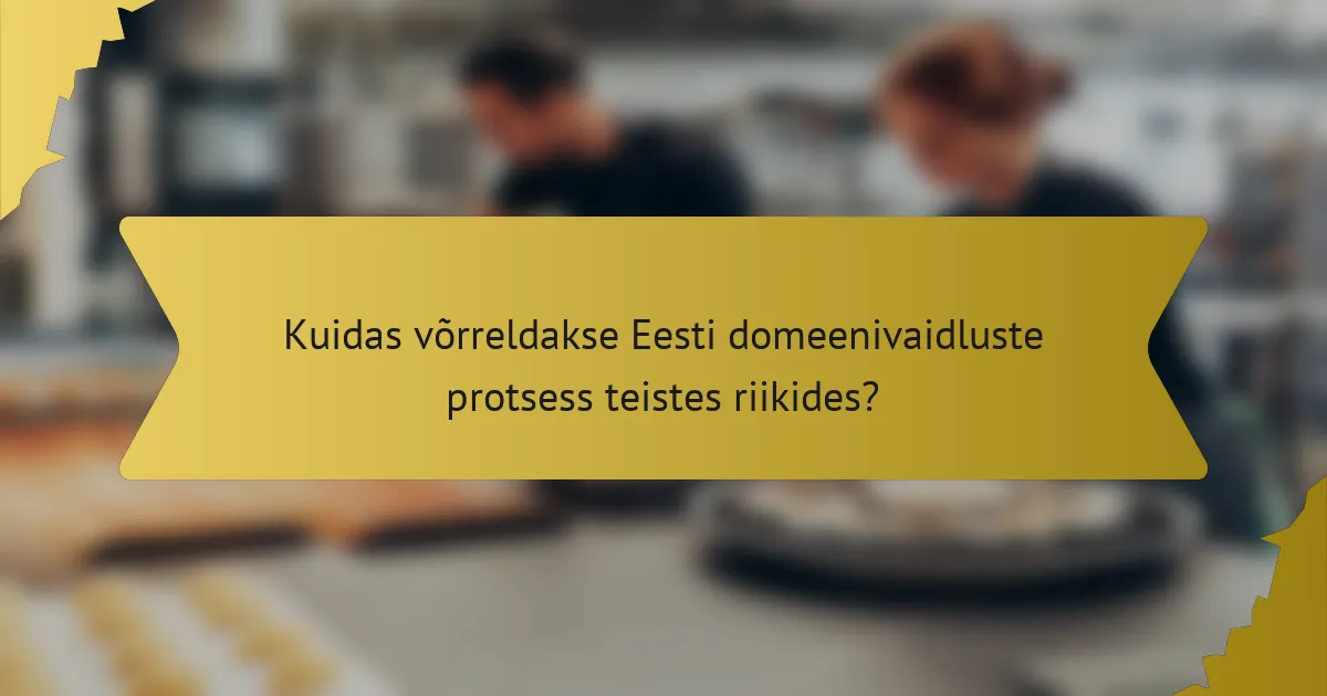 Kuidas võrreldakse Eesti domeenivaidluste protsess teistes riikides?