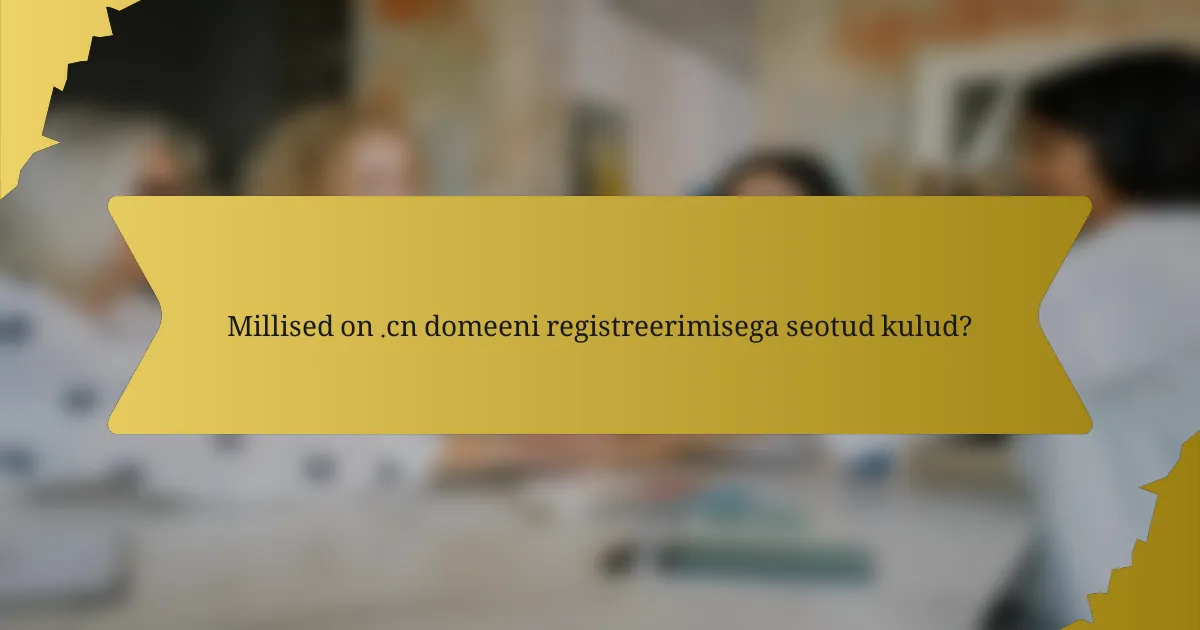Millised on .cn domeeni registreerimisega seotud kulud?