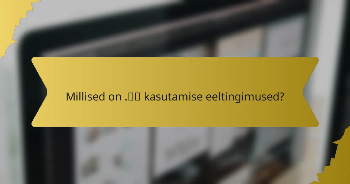 Millised on .中国 kasutamise eeltingimused?