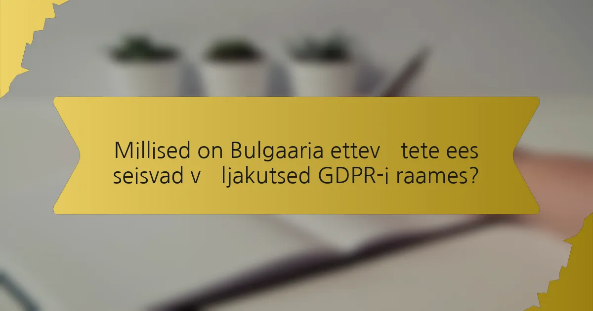 Millised on Bulgaaria ettevõtete ees seisvad väljakutsed GDPR-i raames?