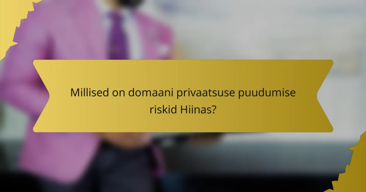 Millised on domaani privaatsuse puudumise riskid Hiinas?