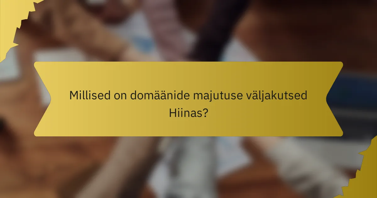Millised on domäänide majutuse väljakutsed Hiinas?