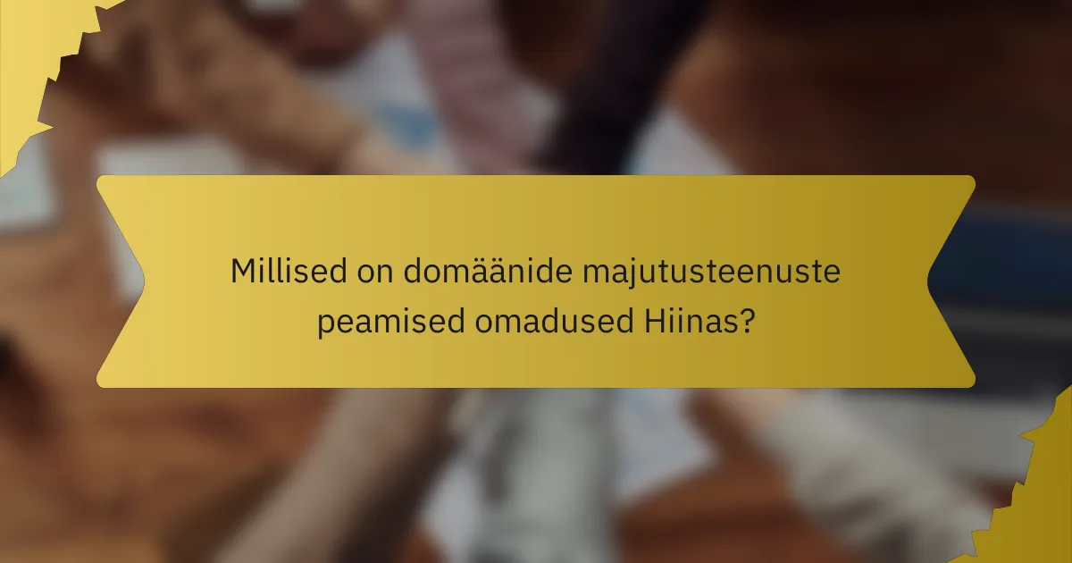 Millised on domäänide majutusteenuste peamised omadused Hiinas?