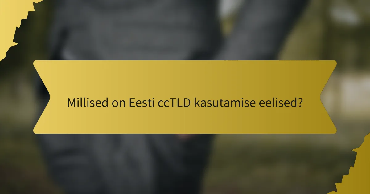 Millised on Eesti ccTLD kasutamise eelised?