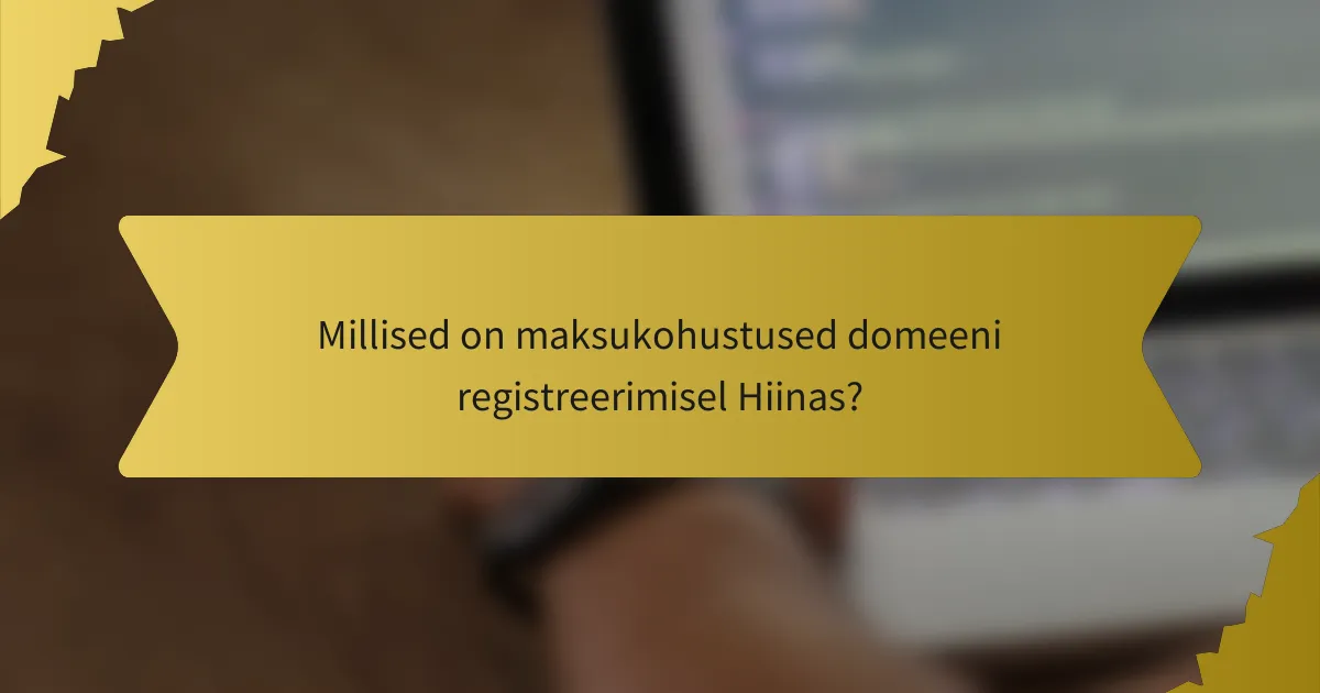 Millised on maksukohustused domeeni registreerimisel Hiinas?