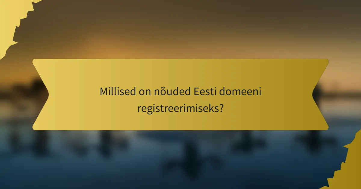 Millised on nõuded Eesti domeeni registreerimiseks?