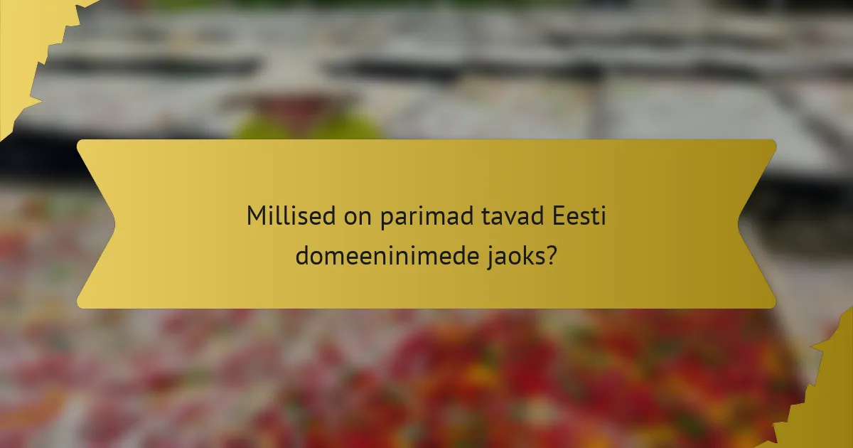 Millised on parimad tavad Eesti domeeninimede jaoks?