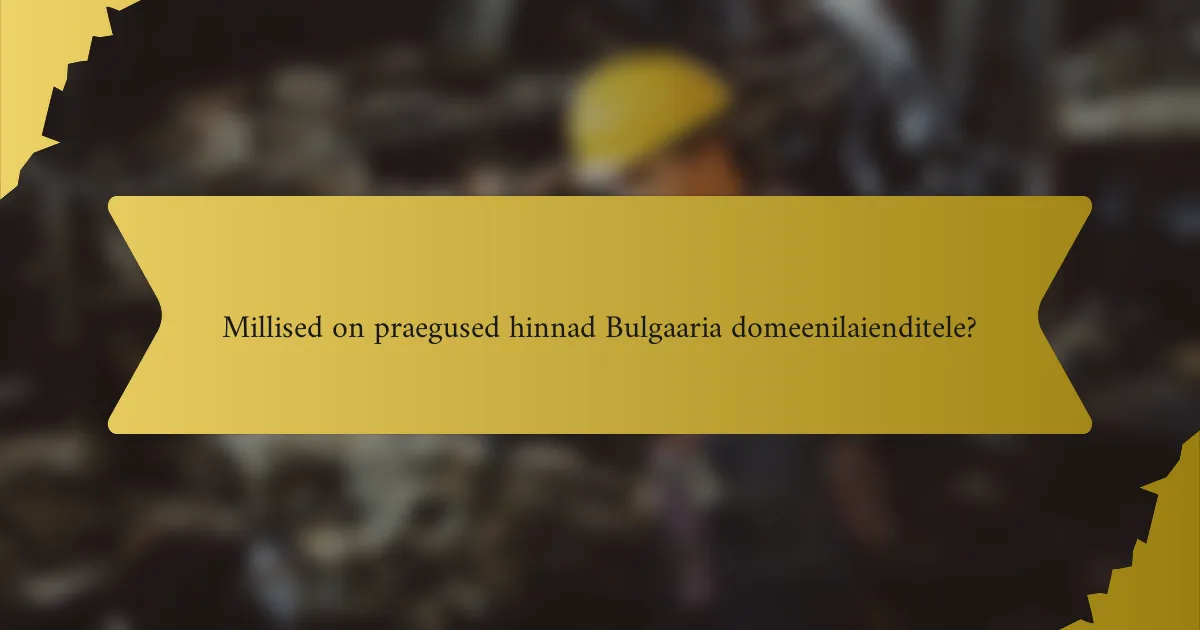 Millised on praegused hinnad Bulgaaria domeenilaienditele?