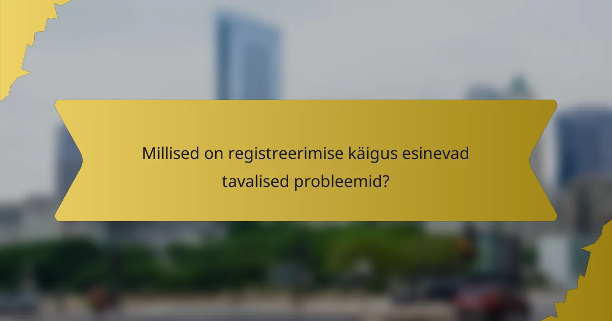 Millised on registreerimise käigus esinevad tavalised probleemid?