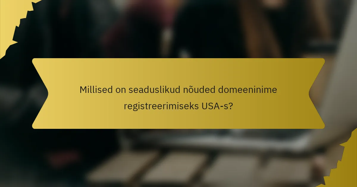 Millised on seaduslikud nõuded domeeninime registreerimiseks USA-s?