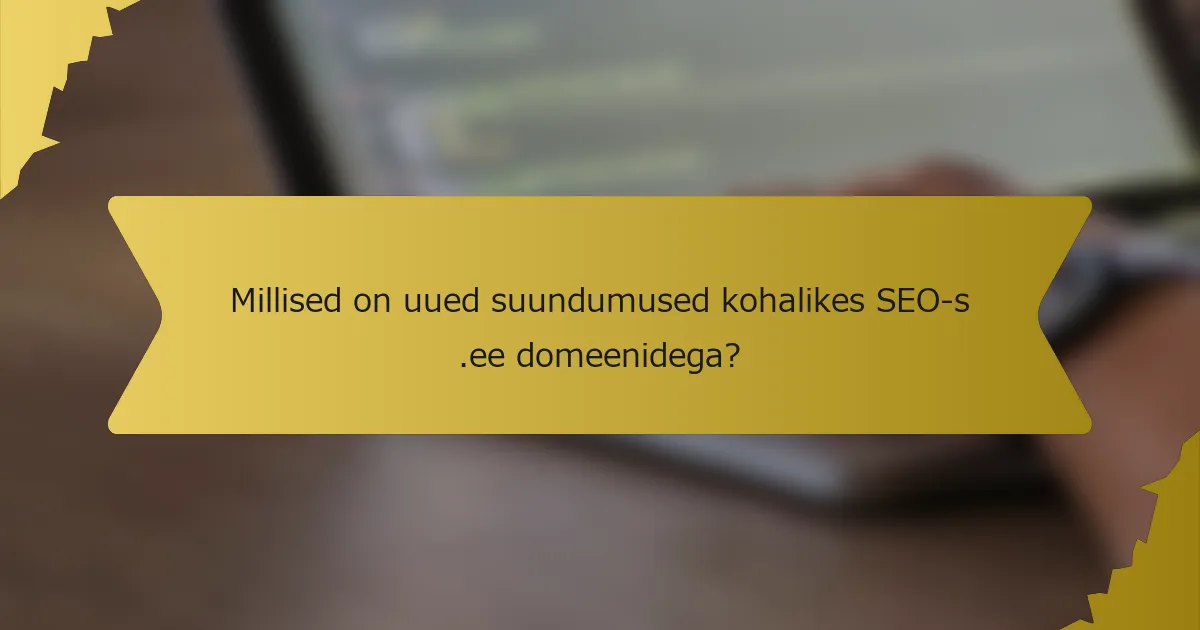Millised on uued suundumused kohalikes SEO-s .ee domeenidega?