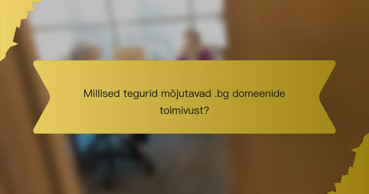 Millised tegurid mõjutavad .bg domeenide toimivust?