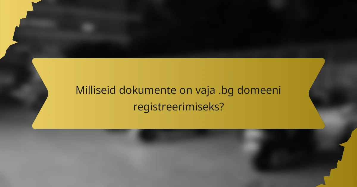 Milliseid dokumente on vaja .bg domeeni registreerimiseks?