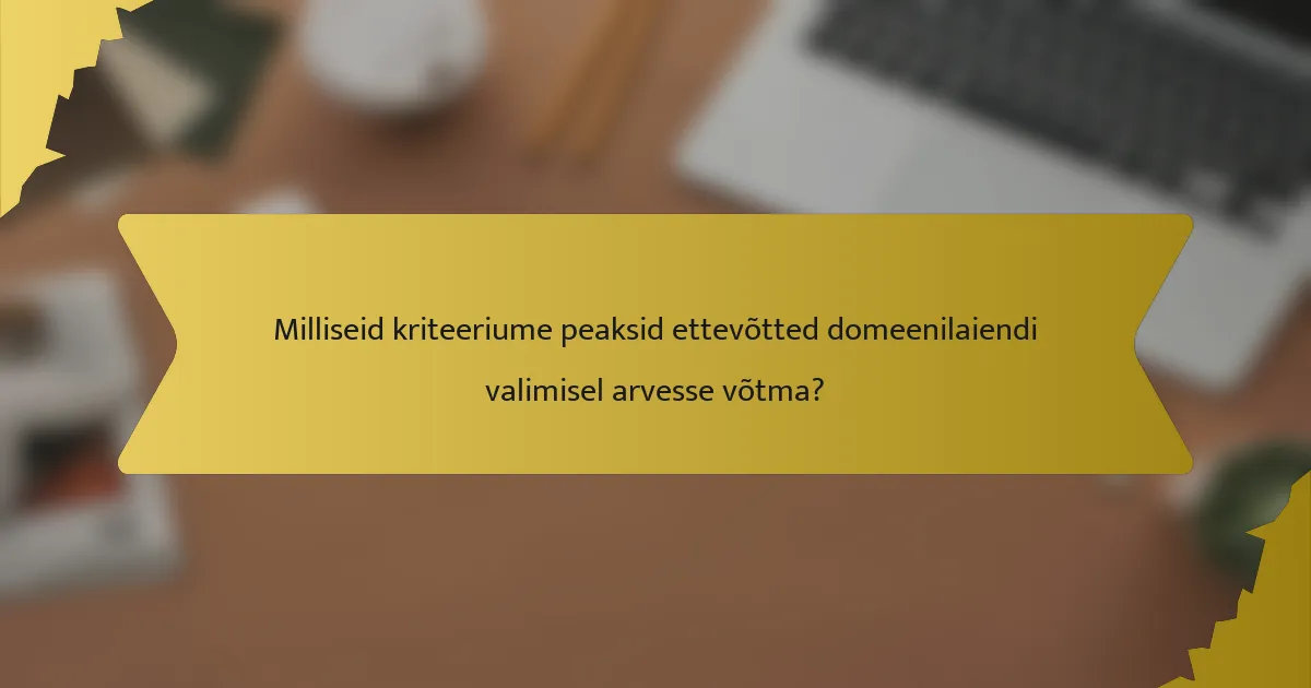 Milliseid kriteeriume peaksid ettevõtted domeenilaiendi valimisel arvesse võtma?
