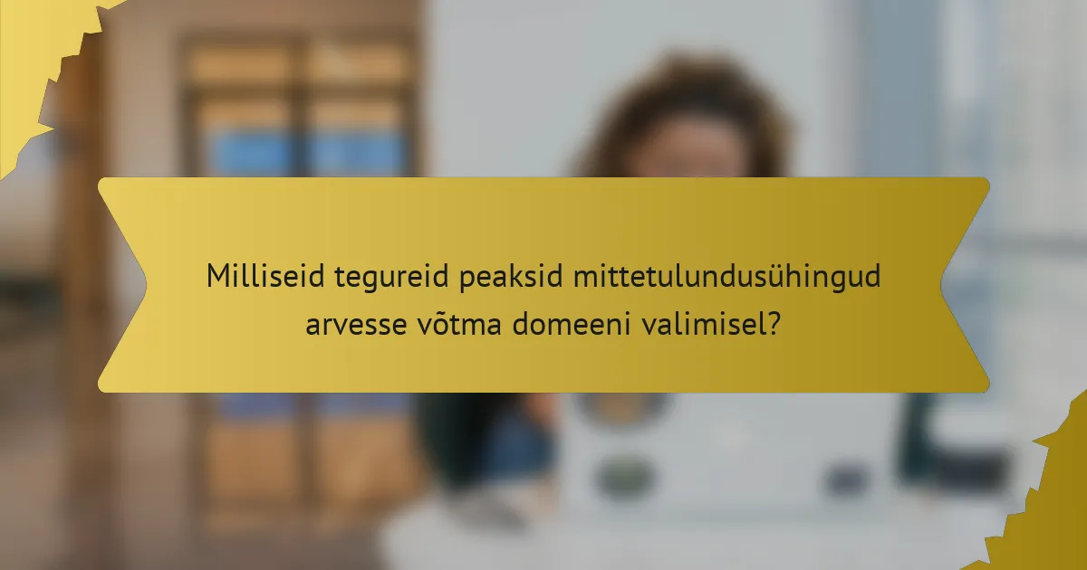Milliseid tegureid peaksid mittetulundusühingud arvesse võtma domeeni valimisel?