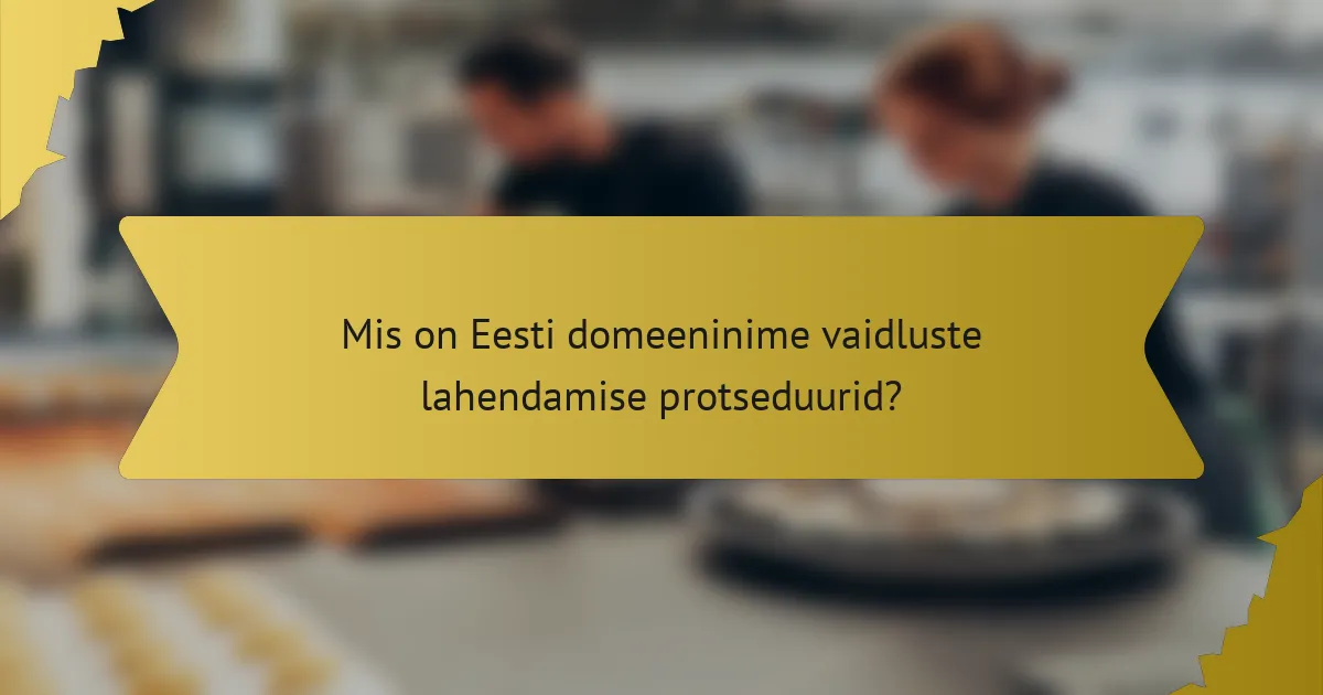 Mis on Eesti domeeninime vaidluste lahendamise protseduurid?